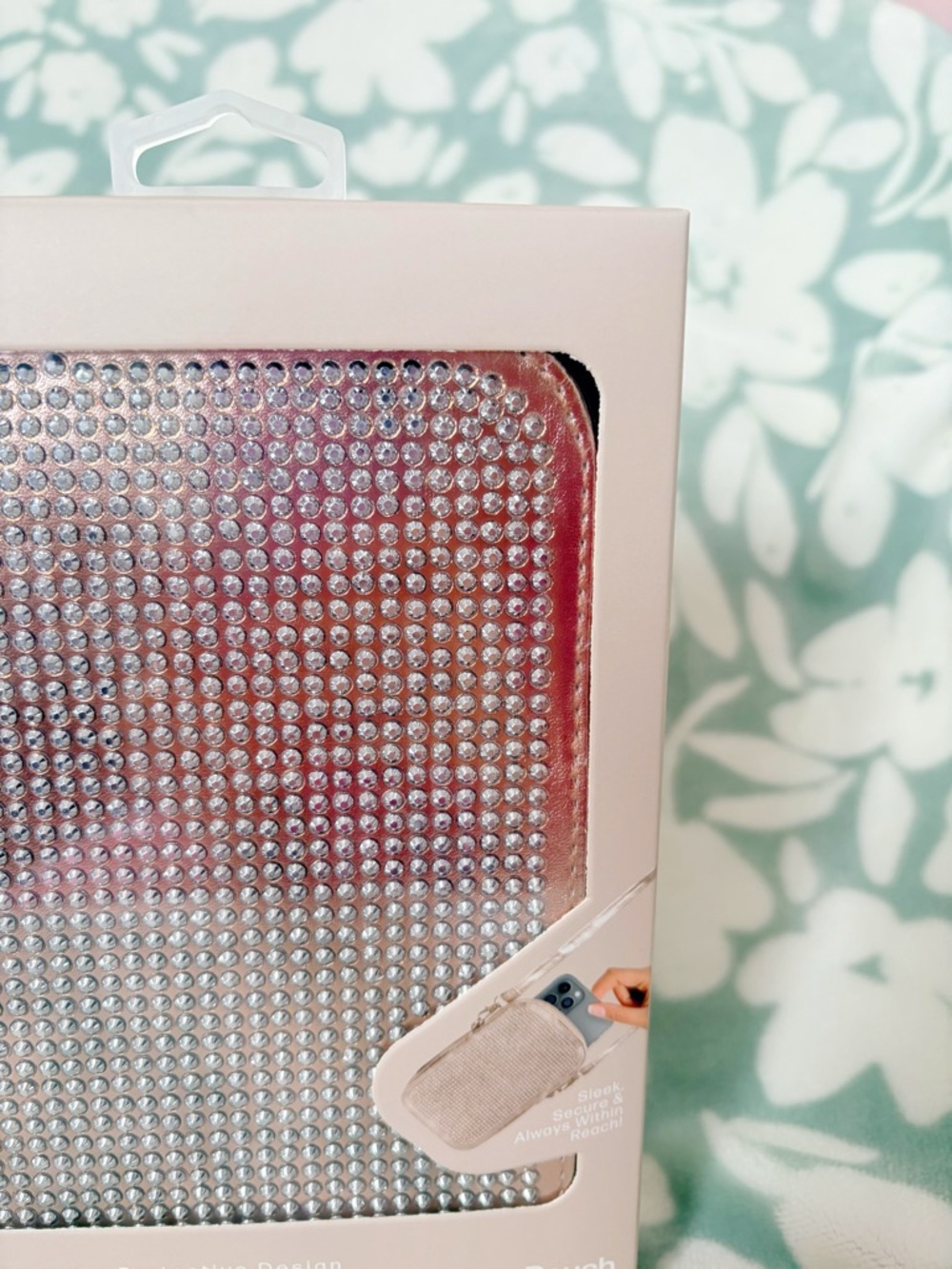 Bebe Pink Crystal Metallic Phone Crossbody Pouch 💖✨ - Picture 4 of 4